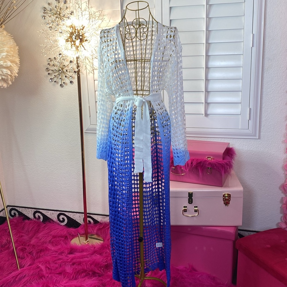 Ocean Dip Crochet Duster